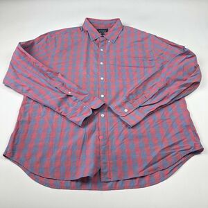 Bonobos Standard Fit XL Red Pink Mens Button Front Short Sleeve Casual Shirt
